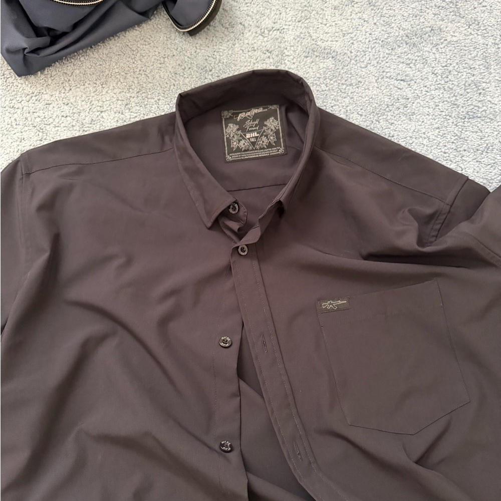 Retro Rifle Black Button-Up Shirt